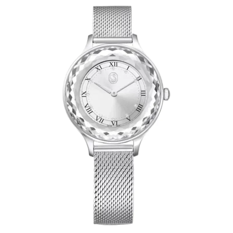 Swarovski Octea Nova Sapphire Glass Bezel Silver Dial Silver Steel Women's Watch 5650039