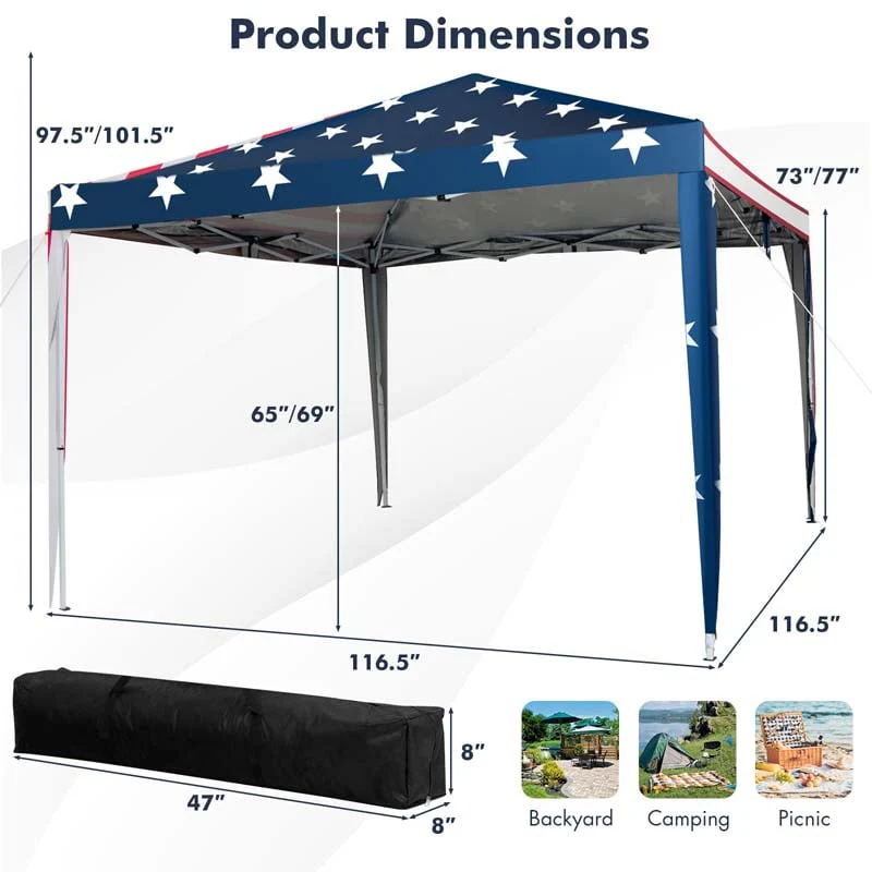 Eletriclife Outdoor 10 x 10 Feet Pop-up Canopy Tent Gazebo Canopy