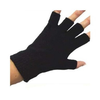 Fingerless Gloves |  Black Knit 5075