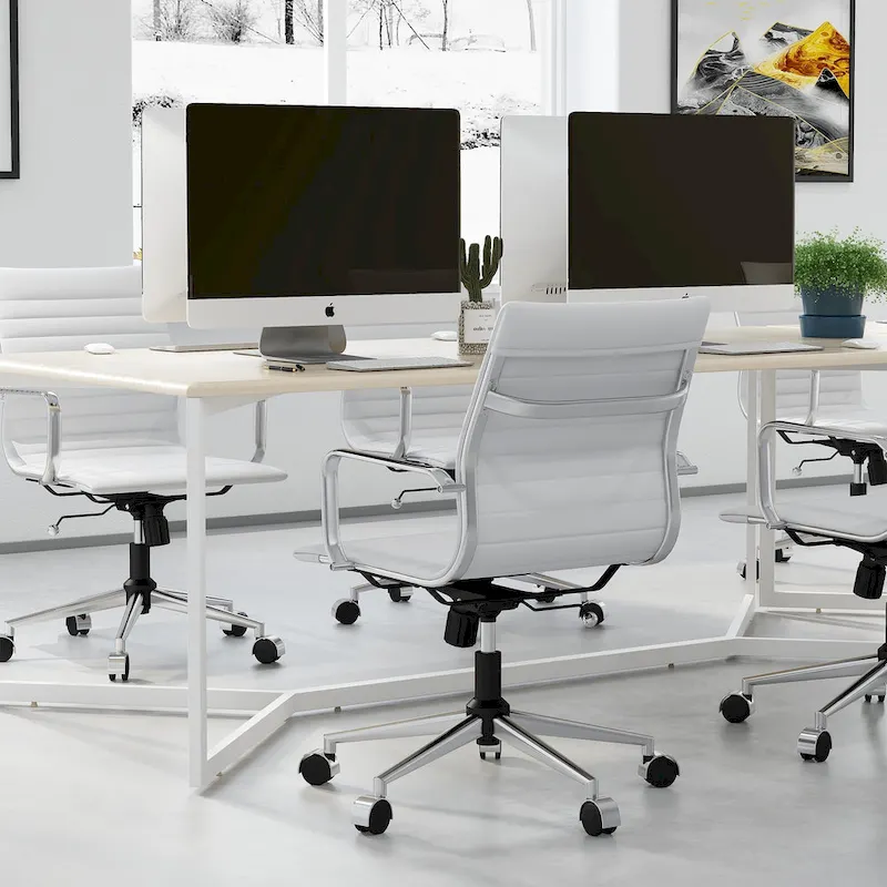 LUXMOD Ribbed Home Office Computer Chair Desk Chair