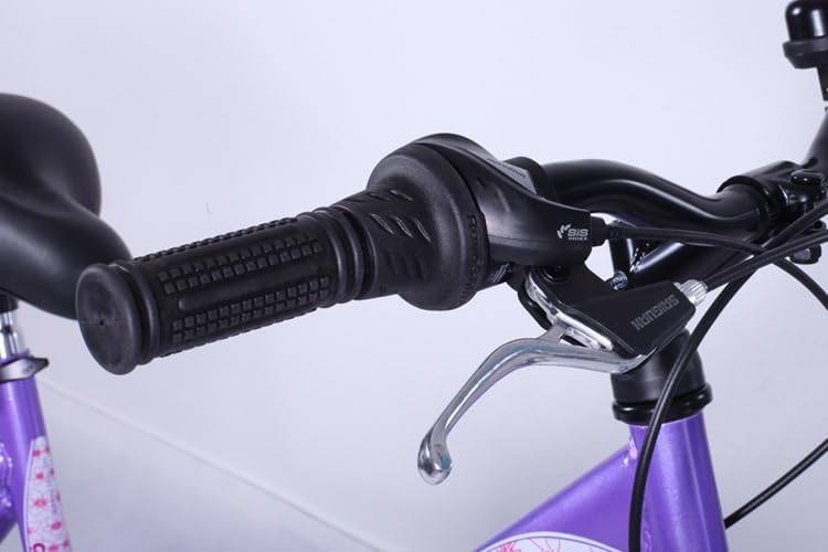 Talson Bici per Bambini 24 Pollici Cambio 21 Velocità a Manopola Viola-Bianco con Illuminazione a Norma STVO