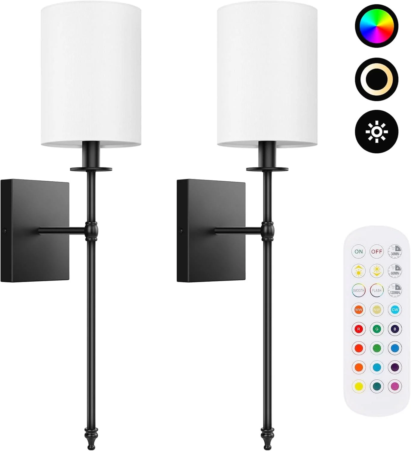 Upgraded Battery Operated Wall Sconces Set of Two