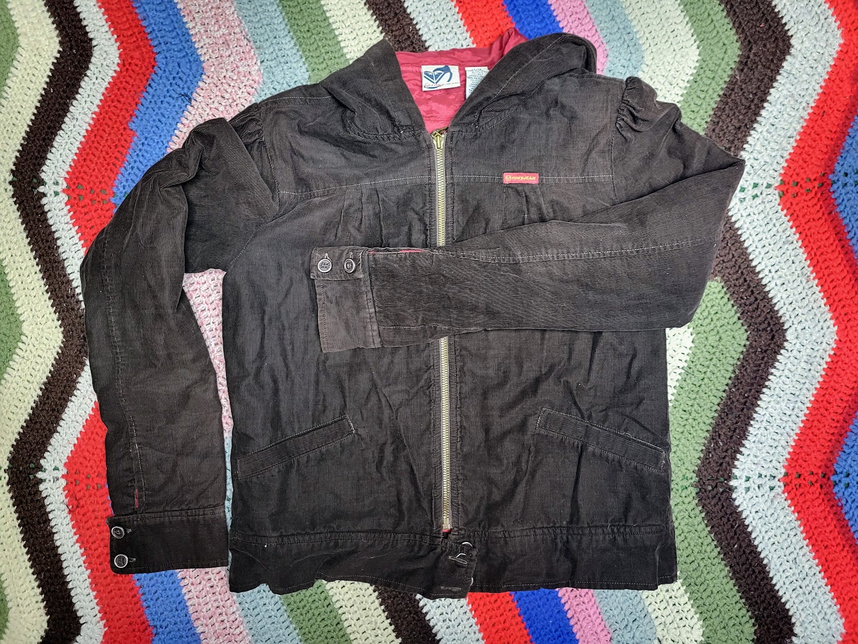 Hooded Cordoroy Metallic Fortune Bomber Jacket
