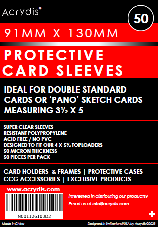 Protective card sleeves 91x130mm. For panorama panoramic pano sketch cards or double standard cards.