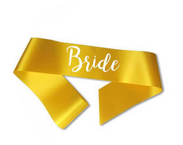 Custom Pageant Wedding Gold Satin Sashes 60