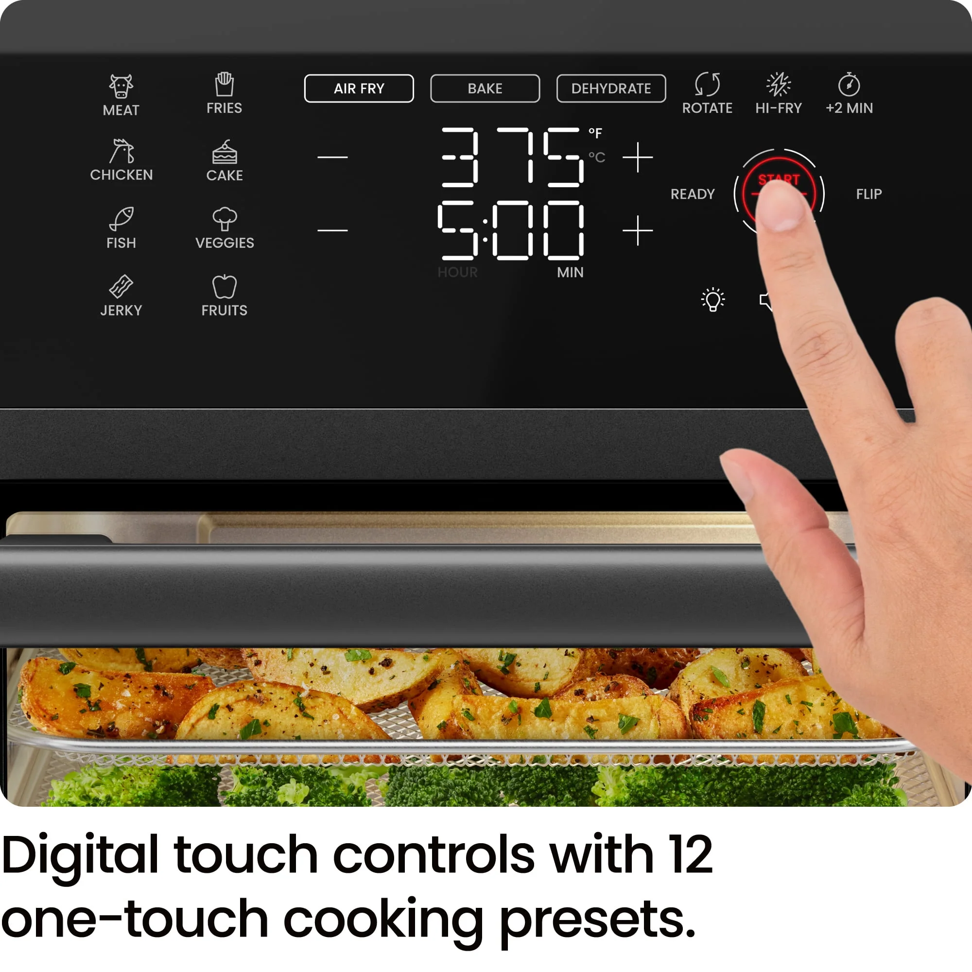 Chefman 6-in-1 Multifunctional Air Fryer Oven w/ 12 Qt Capacity, Digital Touchscreen - Black, New