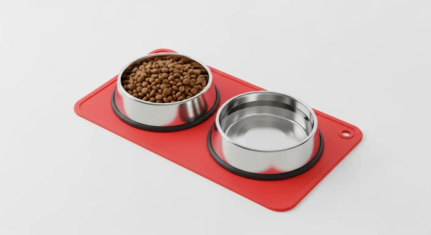 Portable Pet Feeding Mat, Foldable Waterproof Food Pad for Dogs & Cats