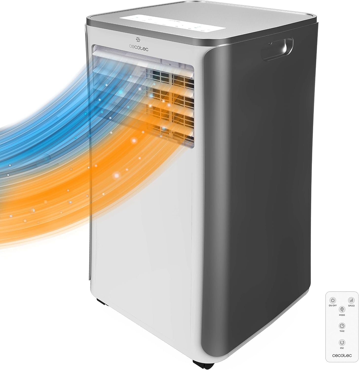 Cecotec Aire Acondicionado Portátil con Mando a Distancia y Bomba de Calor ForceClima 9400 Heating. 9000 BTU, Pantalla LED, 5 Modos, Deshumidificación, Cobertura 20-25m2
