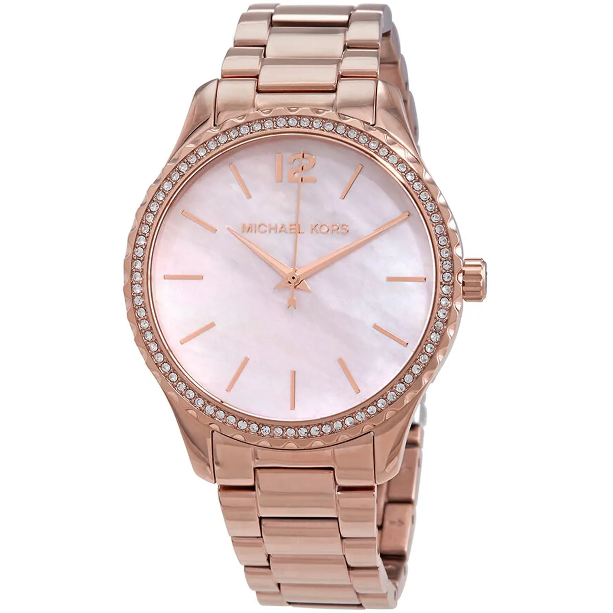Michael Kors Layton Three-Hand Pink MOP Dial Rose Gold Women's Watch - MK6848