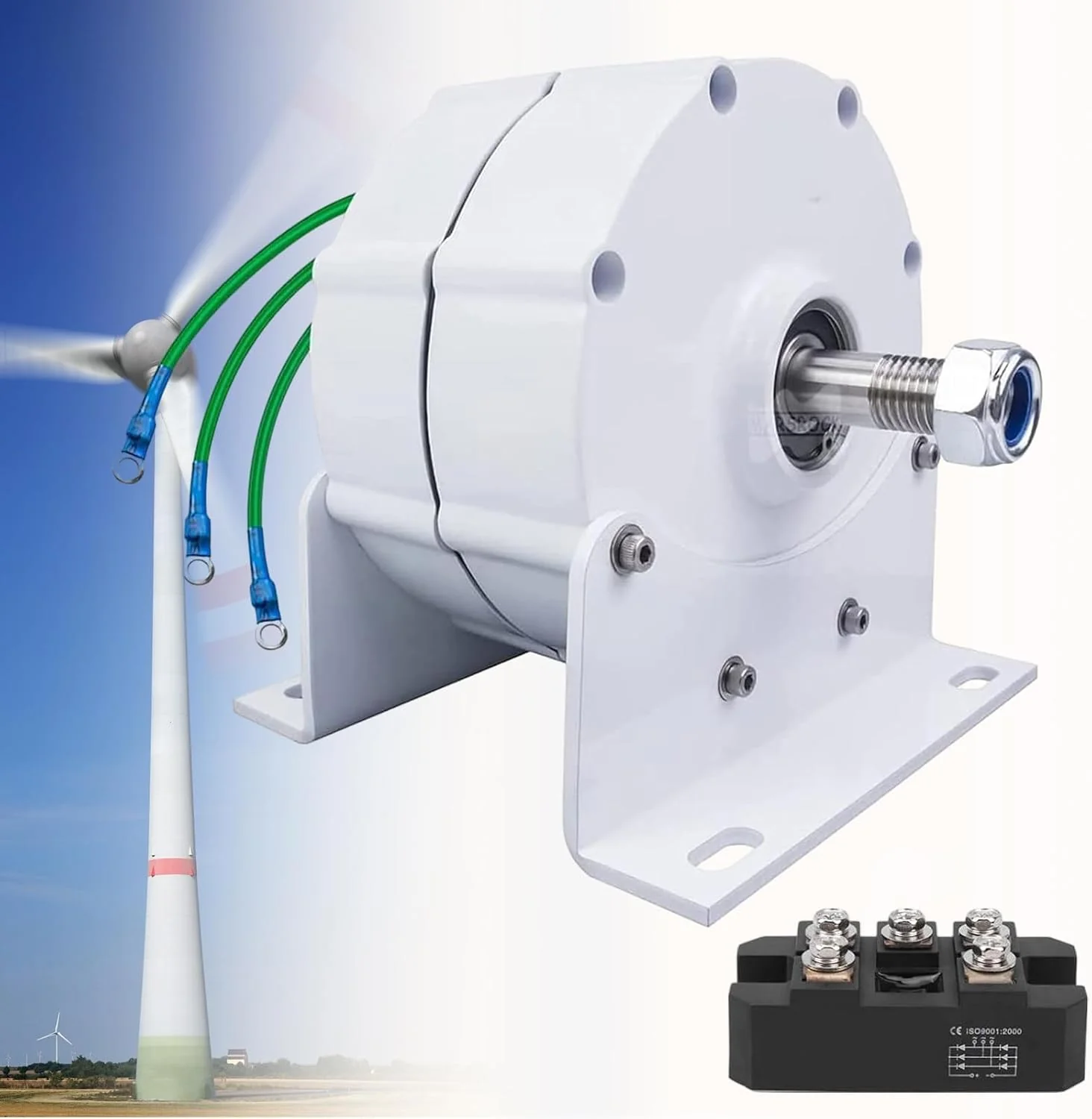 12000W Low RPM Permanent Magnet Generator 12V 24V 48V 120V 220V, Free Energy Gearless Permanent Magnet Generator Motor DIY for Wind Turbine Water Turbine,12V