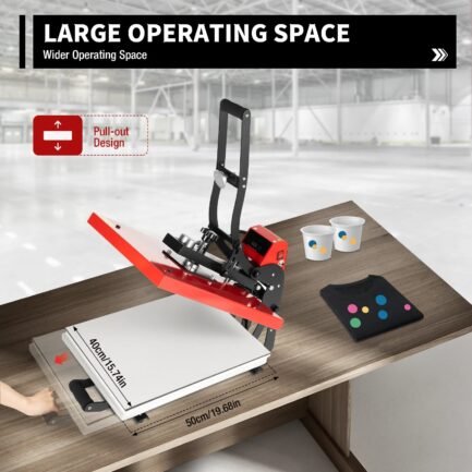 16′′x20′′ Slide Out Auto Open Heat Press Machine Clamshell Slide Out Base T-Shirt
