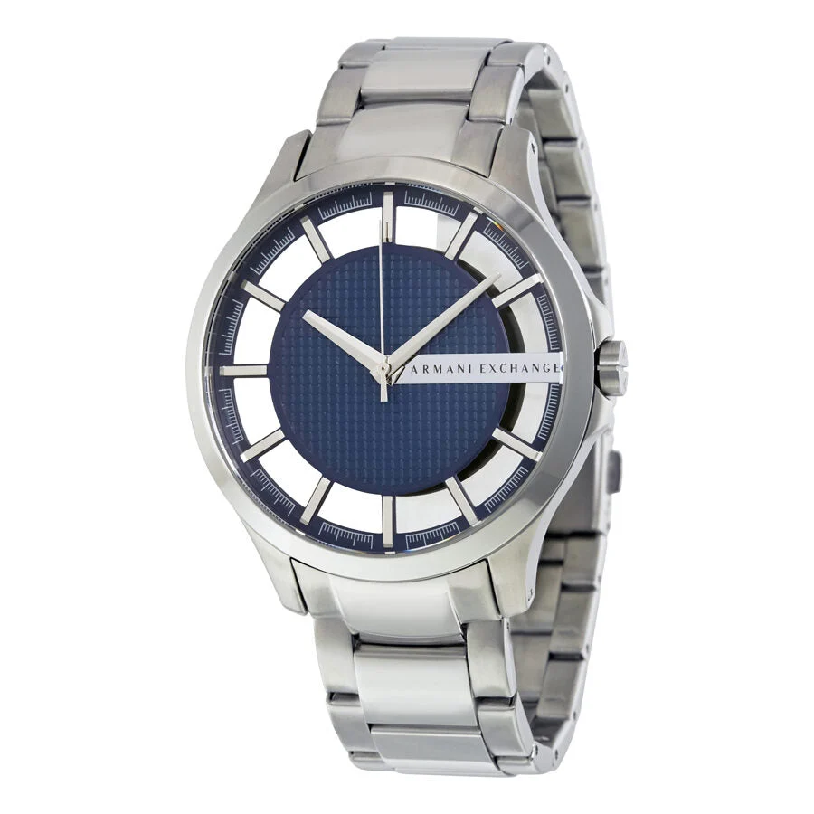 Armani Exchange Hampton Chronograph Blue Dial Silver Steel Strap Men's Watch AX2178