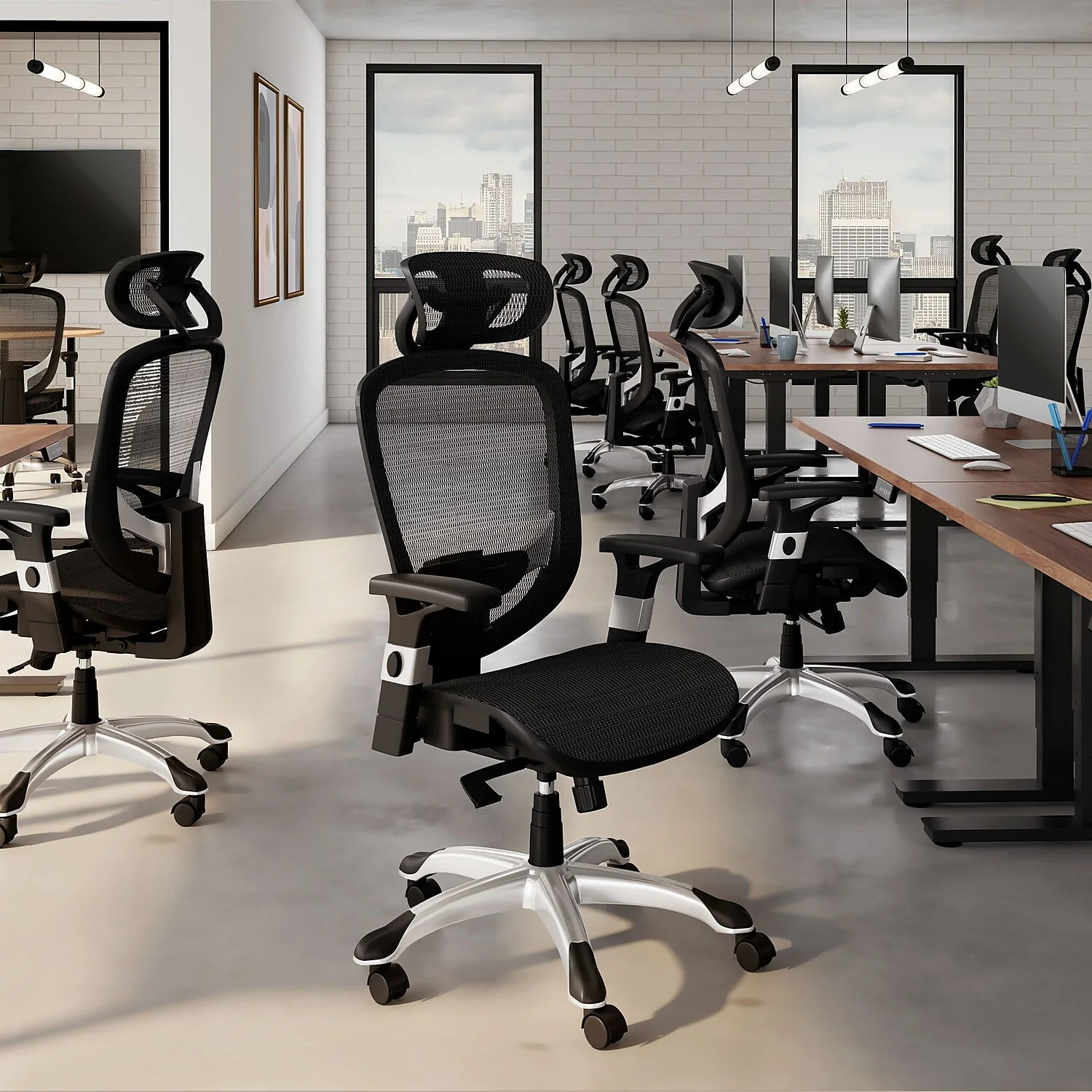 Union & Scale Flexfit Hyken Technical Mesh Task Chair Black 23481CC