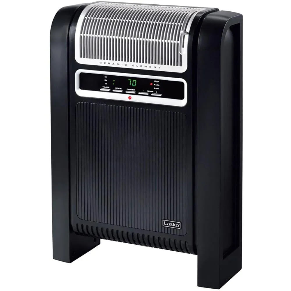 Lasko 6050 1500W Portable Digital Control Cyclonic Ceramic Space Heater, Black
