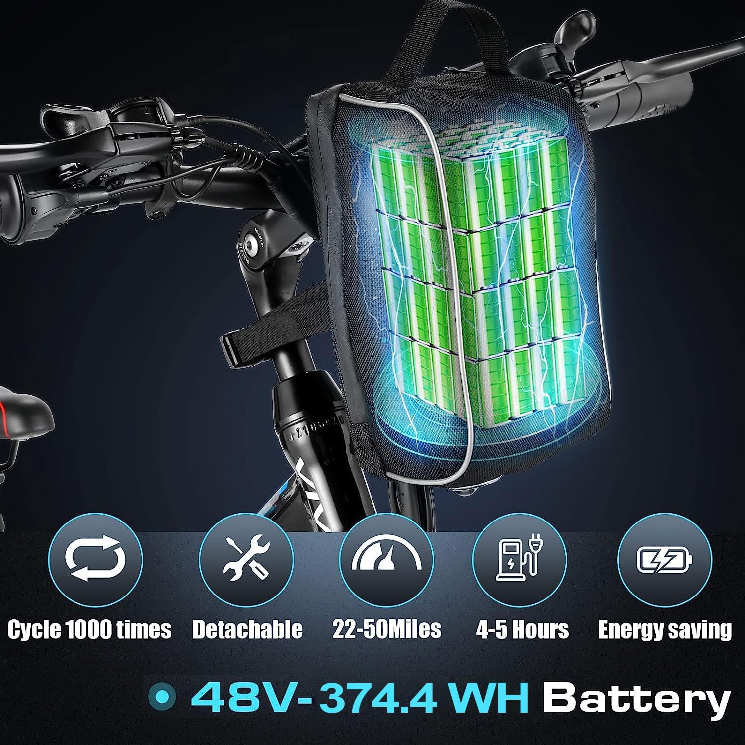 Vivi Electric Bike for Adults 750W Peak Folding Electric Mountain Bike 26'' Commuter Ebike 22MPH Adult Electric Bicycles with Removable Battery, LCD Display, Dual Shock Absorber, UL 2849 Certified