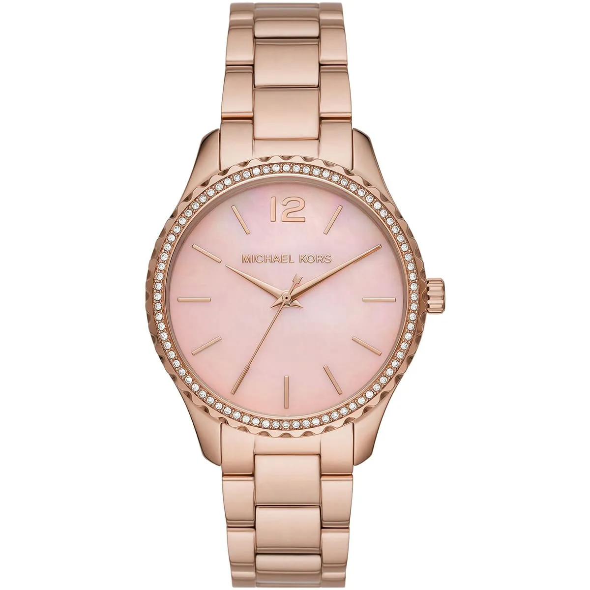 Michael Kors Layton Three-Hand Pink MOP Dial Rose Gold Women's Watch - MK6848