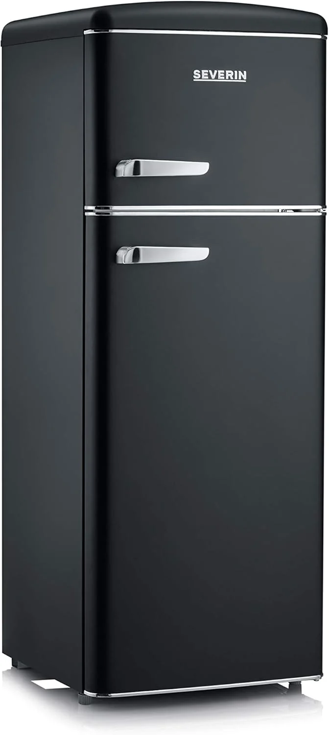 2026 SEVERIN Retro - Kühl-/ Gefrierkombination, platzsparendes Raumwunder, 4 x höhenverstellbare Abstellflächen und eine große Veggiebox, 206 L Nutzinhalt, creme, RKG 8933