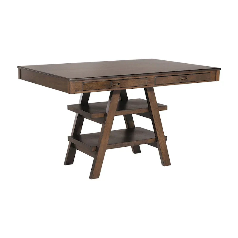 9-Piece Counter Height Dining Set in Ferrara Walnut and Brown