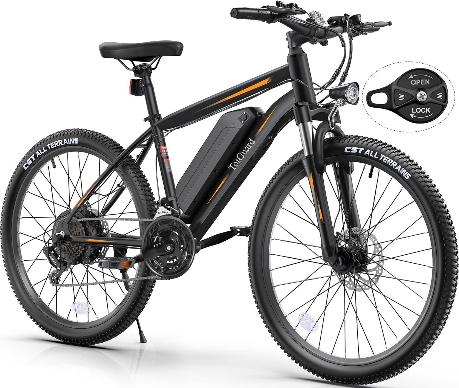 TotGuard Electric Bike, 27.5 Electric Bike for Adults 500W Ebike 21.6MPH Adult Electric Bicycles Electric Mountain Bike,48V 499WH Removable Lithium Battery,21-Speed Gears,Lockable Suspension Fork