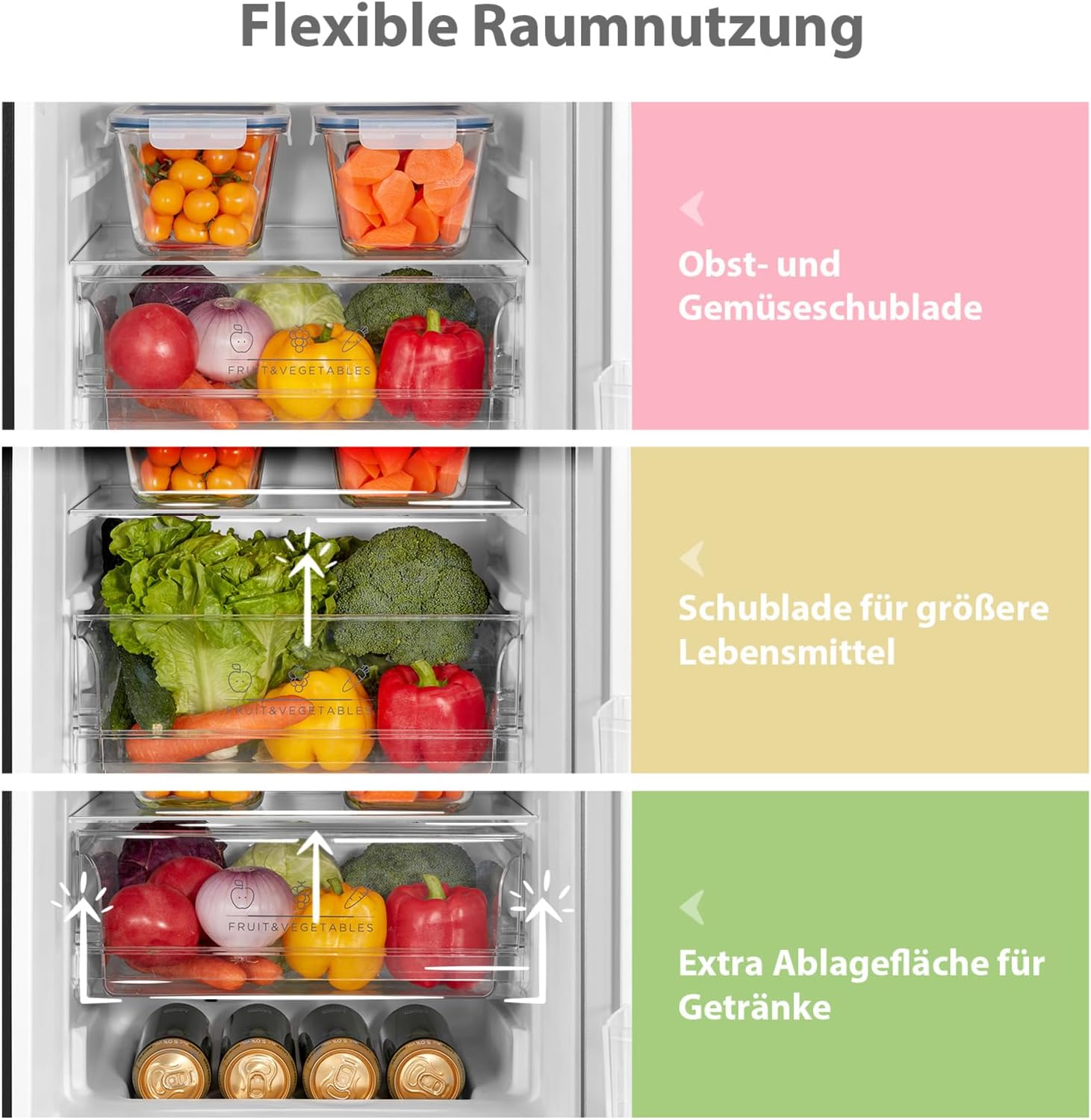 Comfee RCB169DK2(E) Fridge/Freezer Combination, 150 cm Height, Low Frost, Adjustable Fridge Temperature, LED Light, 195 kWh per Year, Fridge Capacity 115 L, 59 L Freezer, Black