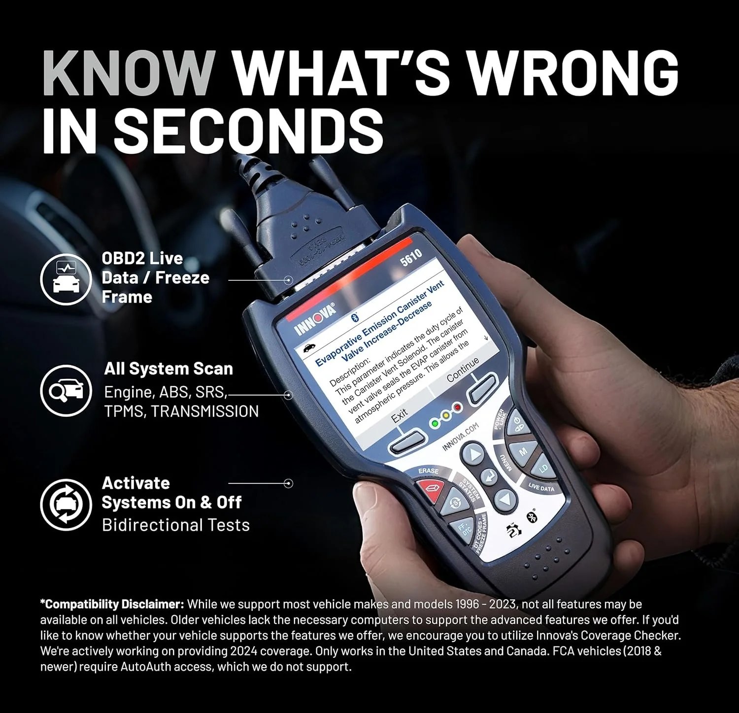 Innova 5610 OBD2 Bidirectional Scan Tool with Updates & Support