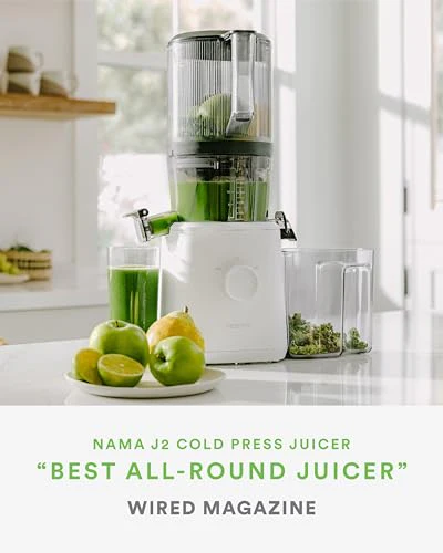 Nama J2 Cold Press Juicer ?? Self Feeding for Hands Free Operation with Wide Mouth Hopper for Whole Recipe Loading, Zero Waste Masticating Juicer For More Juice, Less Pulp ?? Easy Cleanup & Assembly: Home & Kitchen