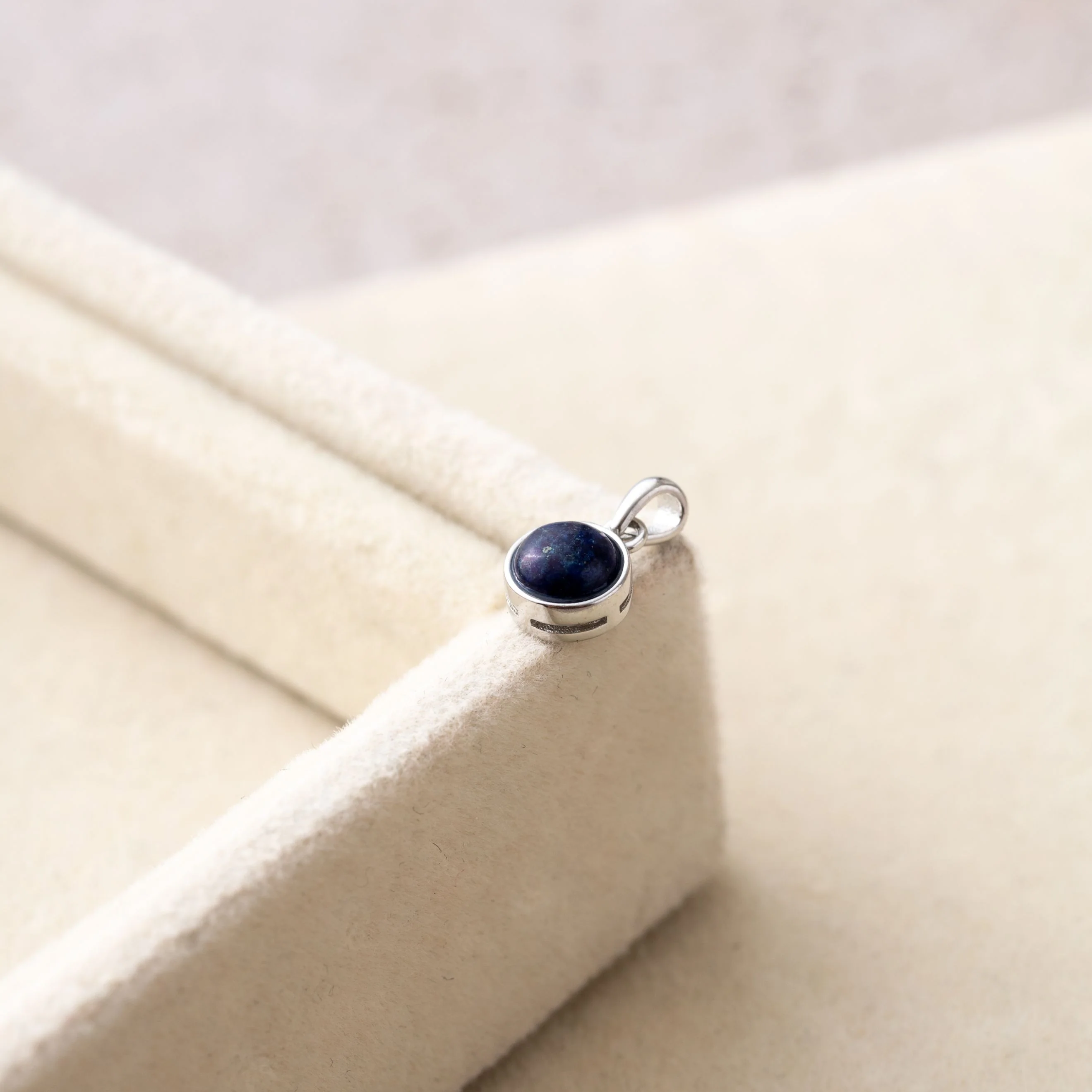 Lapis Lazuli Ketting Hanger - Rond Geslepen - 925 Sterling Zilver