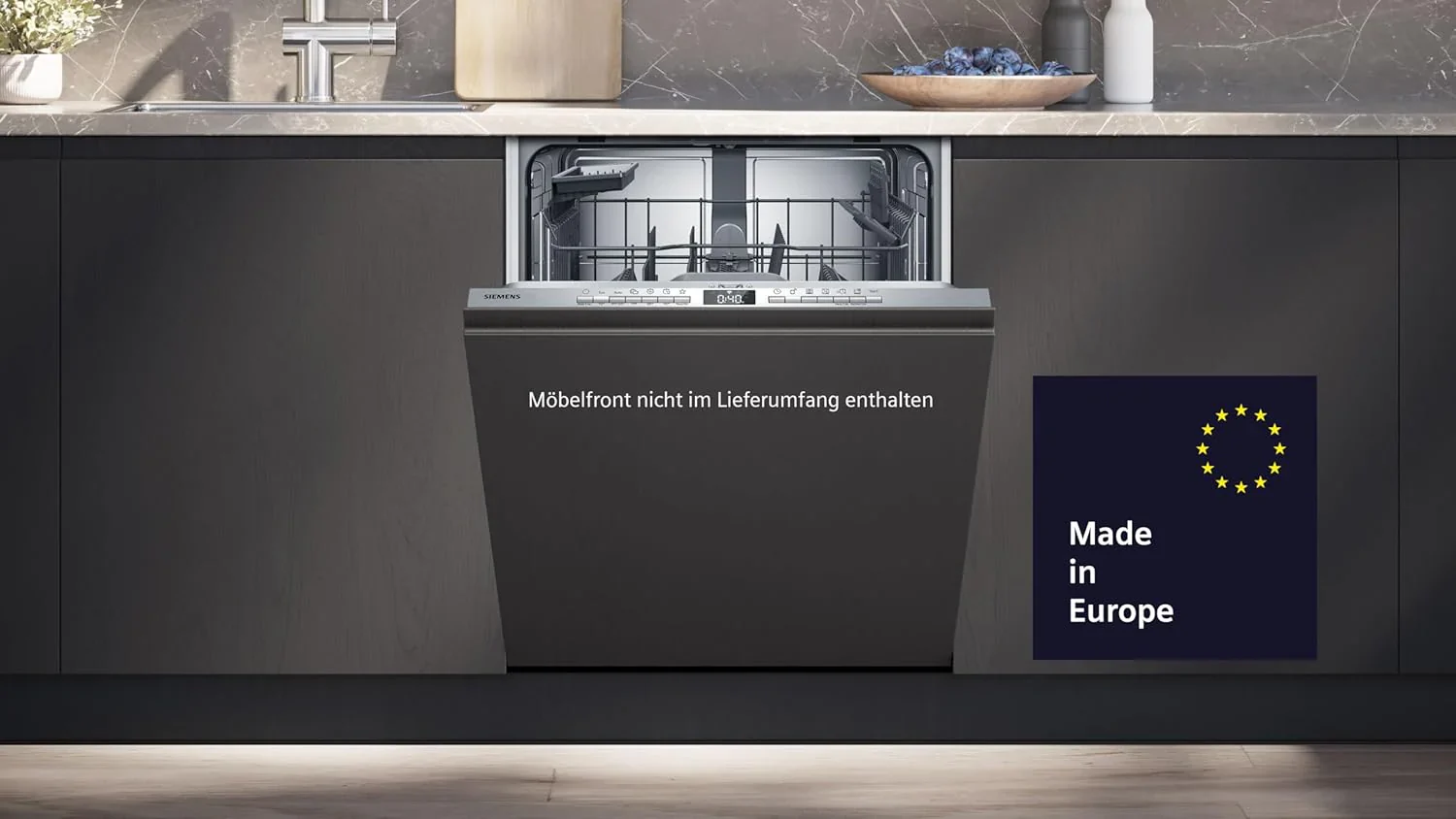 Siemens SN63EX14VE, iQ300 Smarter Geschirrsp��ler, Vollintegrierte Sp��lmaschine mit Besteckschublade, 60 cm, Auto T��r?ffnung dank autoOpen dry, Besonders leise durch iQdrive-Motor, infoLight aquaStop