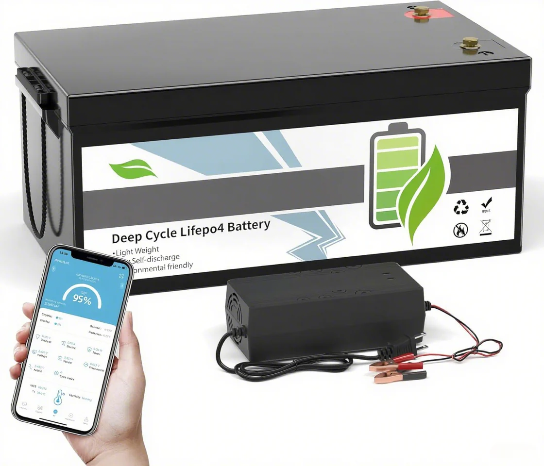 12V 100Ah LiFePO4 Battery, Rechargeabel Deep Cycle Lithium Batteries, 100A BMS with Low-Temp Protection, Perfect for RV, Solar, Boat, Marine, Trolling Motor