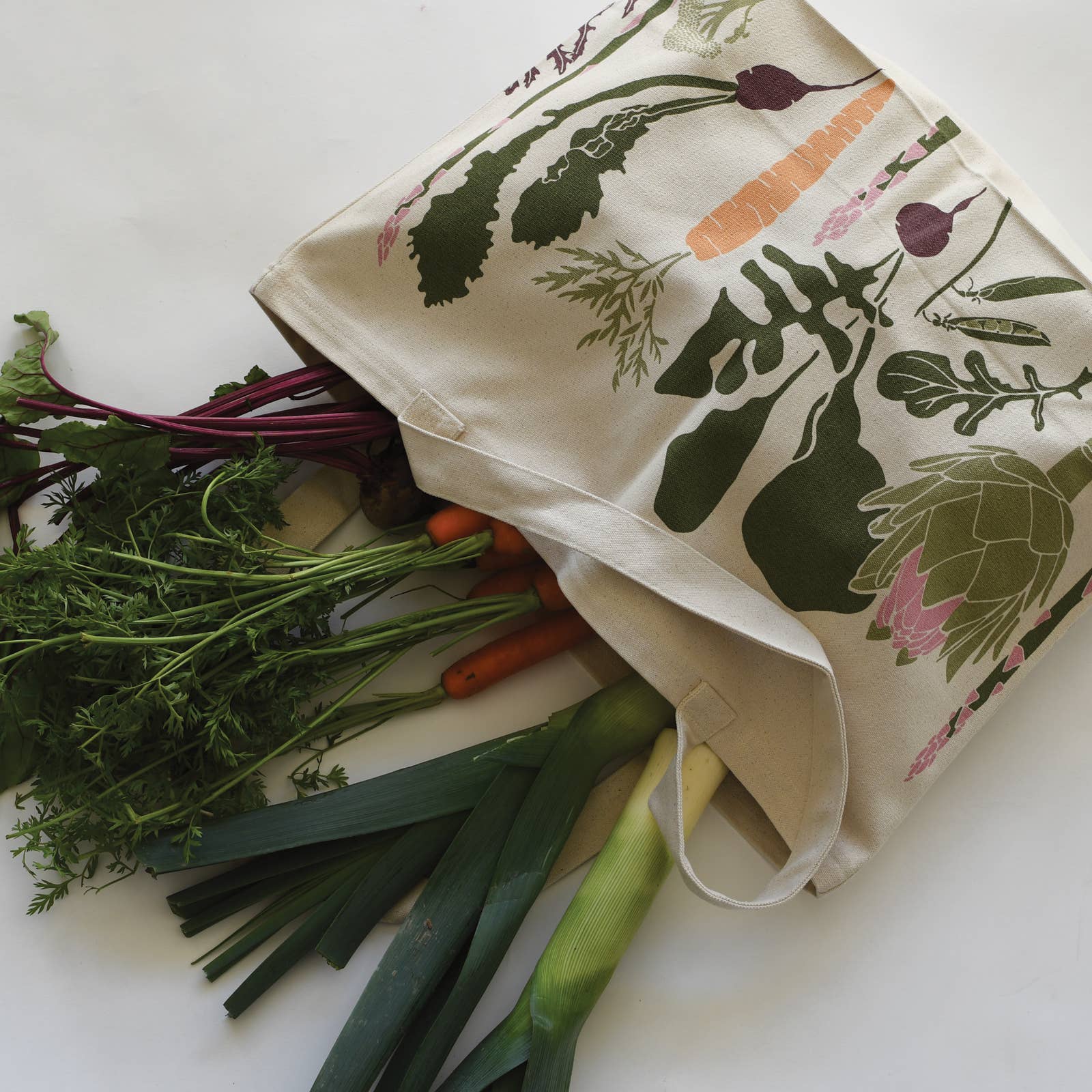 Oversized Veggie Garden Organic Market Tote Bag JUNE & DECEMBER