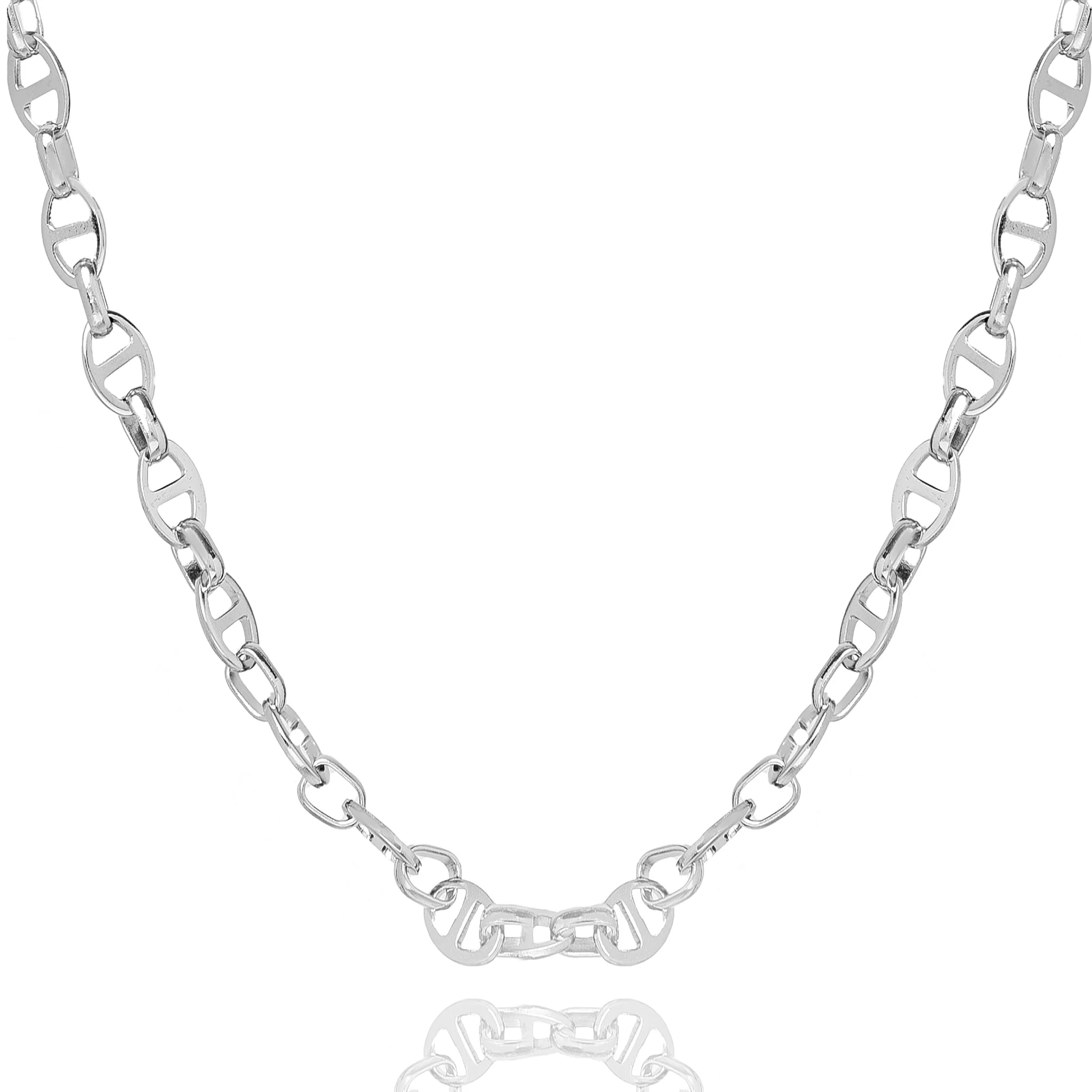 Big Daddy 8MM Silver Steel Mariner Link Chain