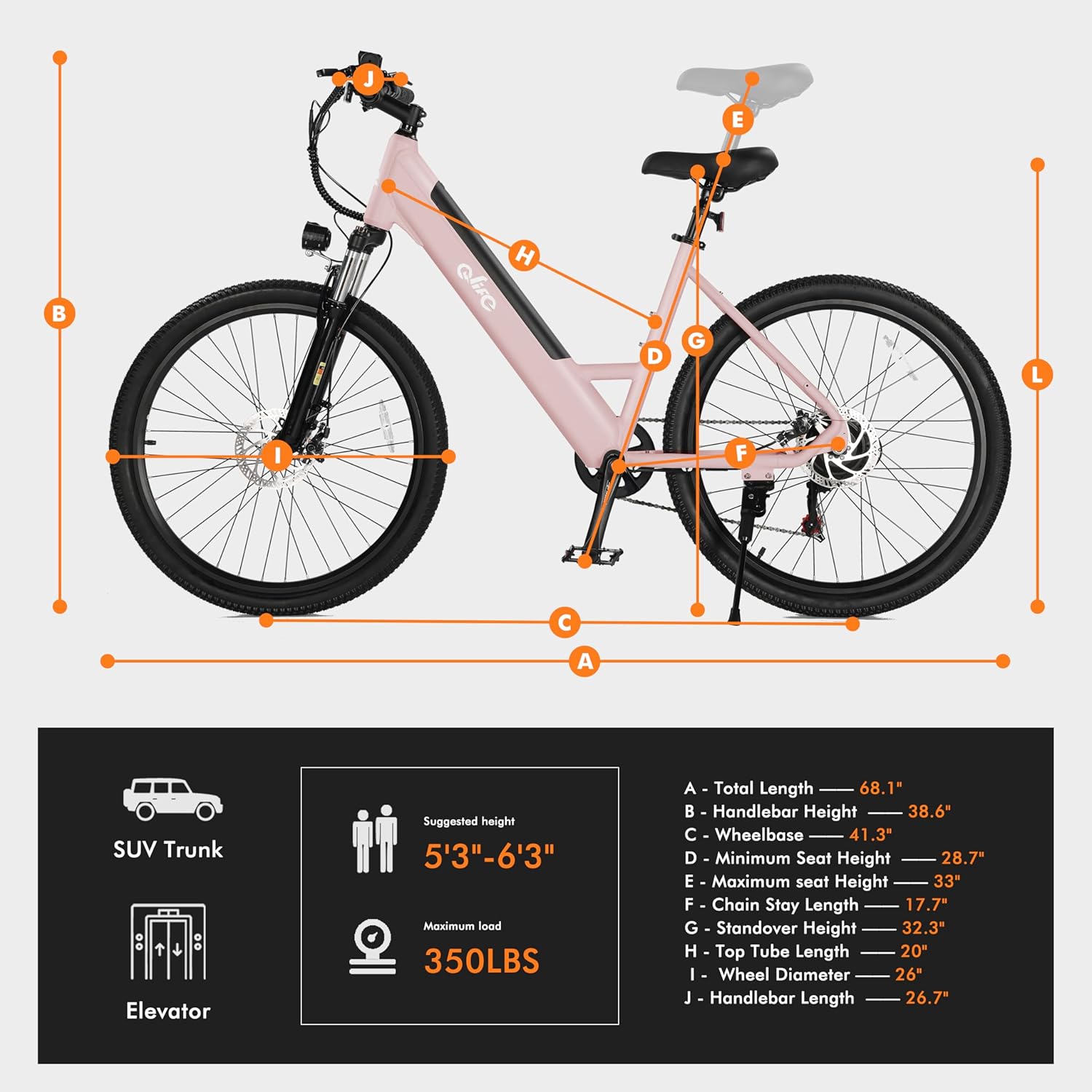 Qlife Cityone Electric Bike for Adults 26 Step-Through 22MPH Ebike with 2.1 Tire,UL2849 Certified Built-in Removable Battery,Peak 750W Motor Ebikes with 7 Speed, Commuter E Bicycle