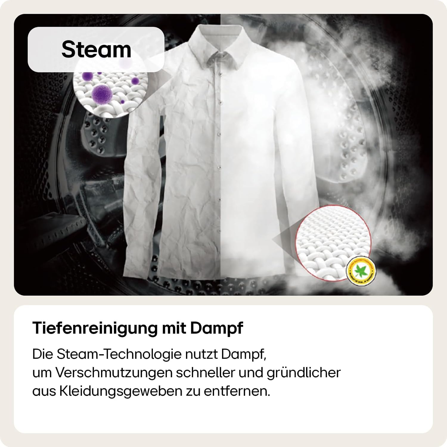 LG V7WD107H2E, Klasse E, Frontlader-Waschtrockner 10,5 - 7 kg, 1400 U/min, AI Direct Drive, Wi-Fi, Tiefenreinigung mit Dampf, TurboWash, Größere Kapazität, 62 x 60 x 85 cm ꟷ Weiß