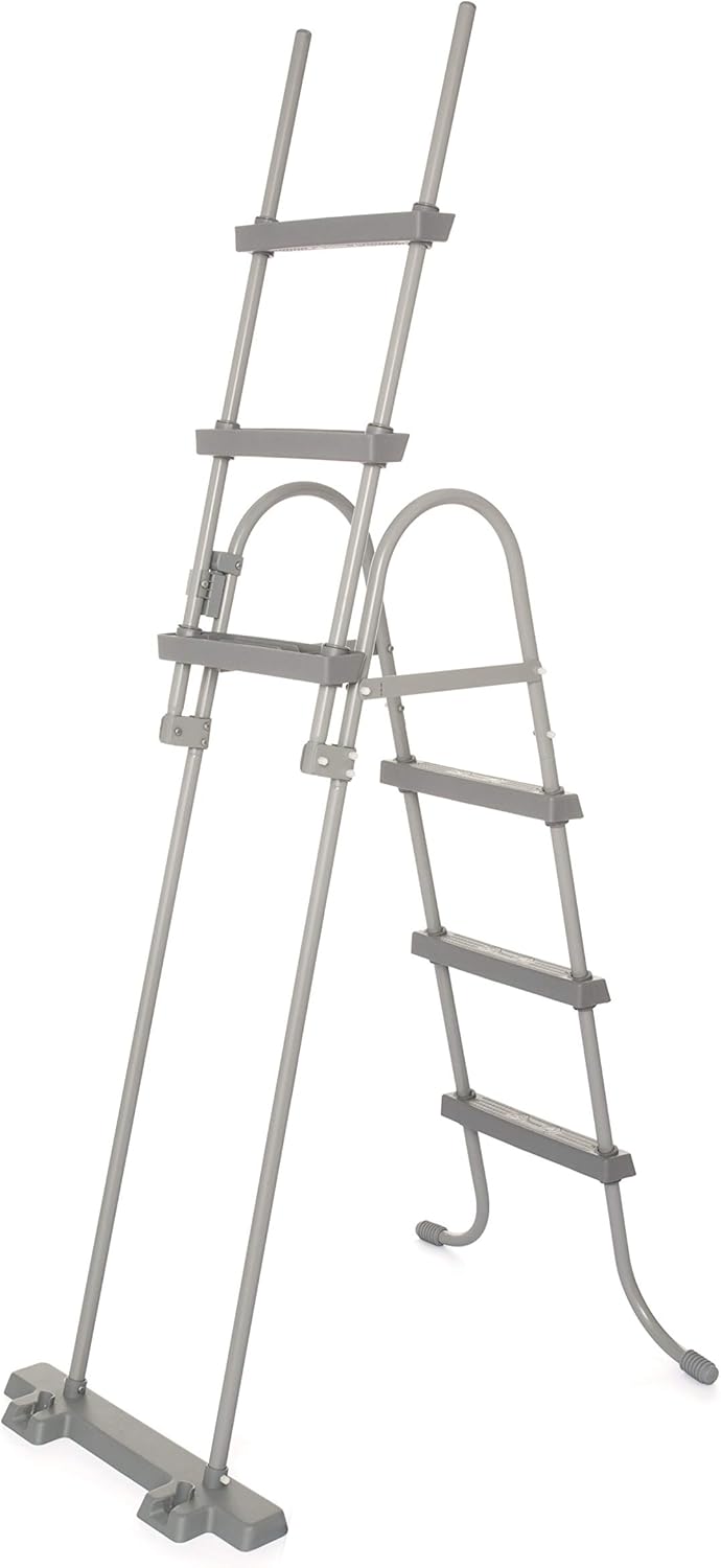 Bestway Power Steel Deluxe 366 x 100 cm, Piscina Redonda con Marco de Acero Estable en Juego Completo, ratán, Color Marrón