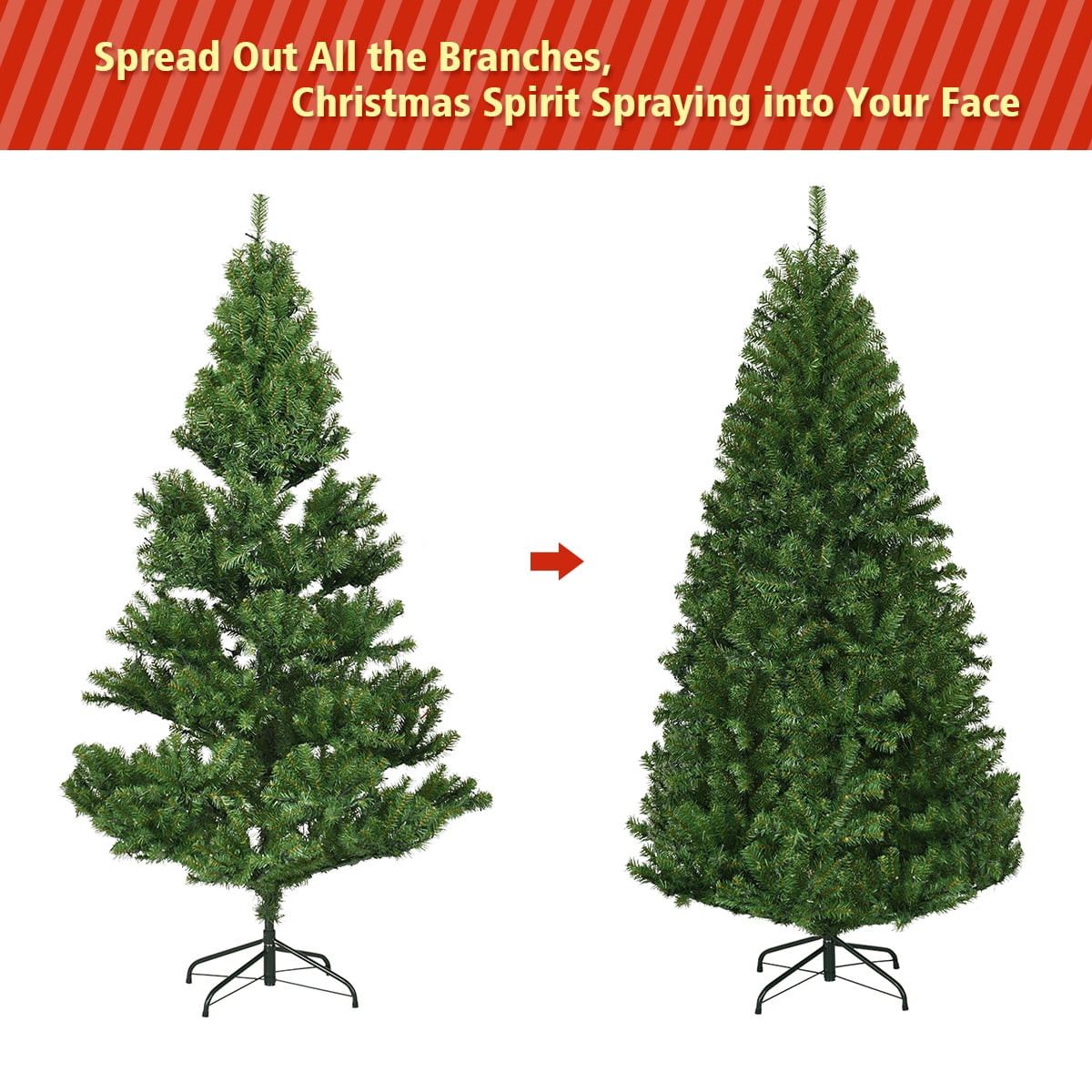 Costway 8Ft Pre-Lit Artificial Christmas Tree Hinged 750 LED Lights