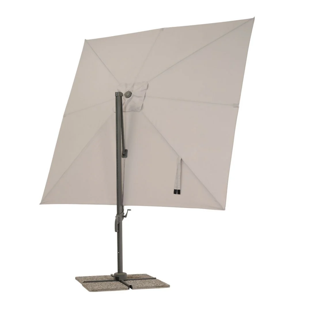 Minerva 3x3m - Ombrellone quadrato da giardino colore grigio