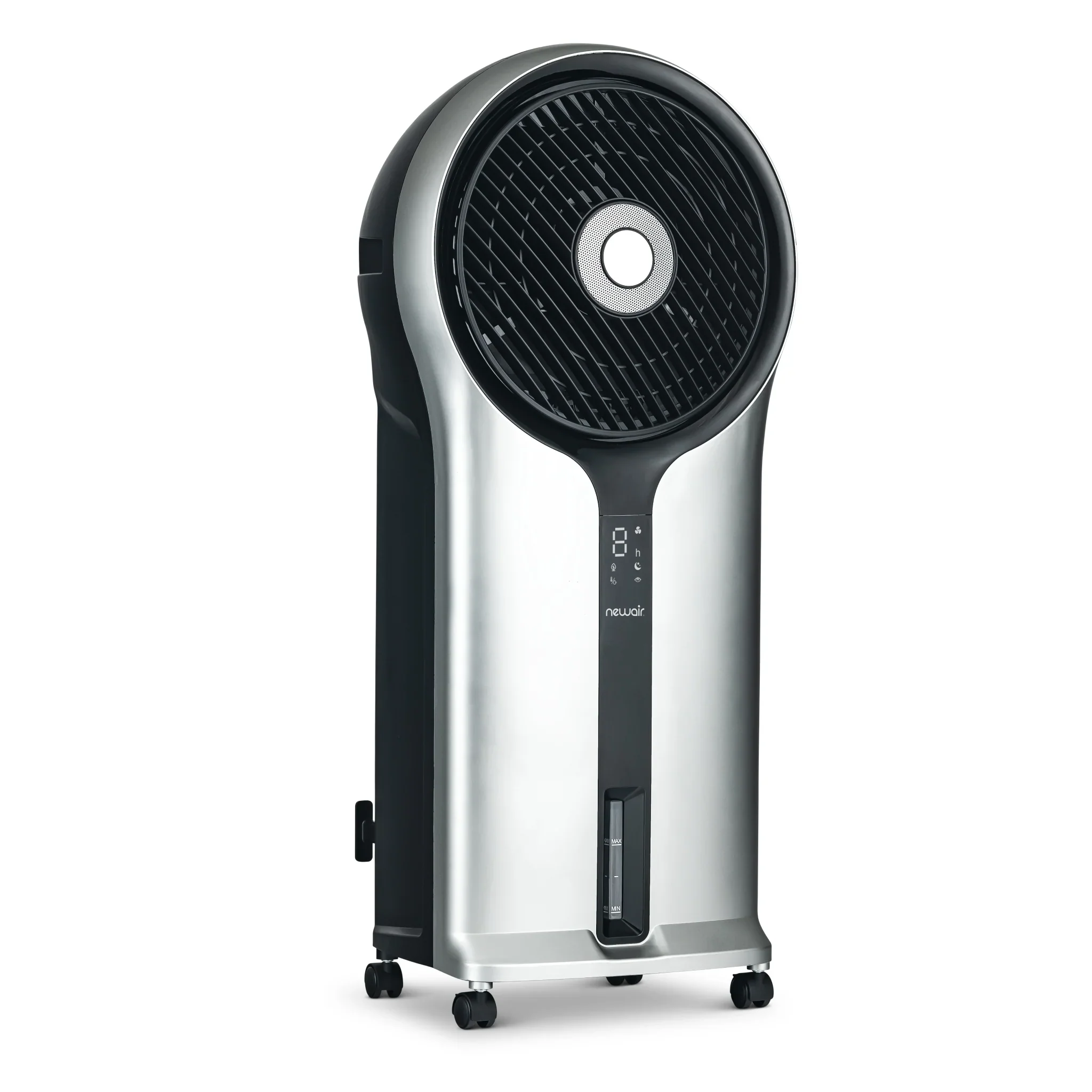 2025 Newair® Enfriador de Aire Evaporativo y Ventilador Portátil 470 CFM con Placa de Enfriamiento tipo Panal – Plateado
