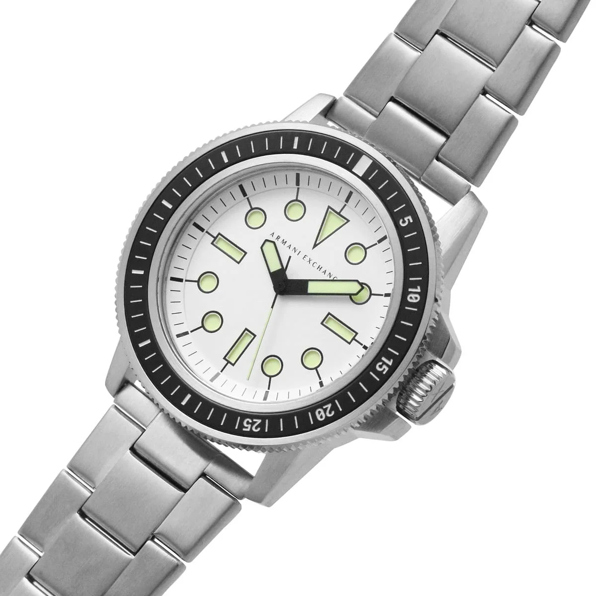 Armani Exchange Leonardo White Dial Silver Men's Watch - AX1853