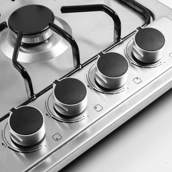 22′′x20′′ Built in Gas Cooktop 4 Burners Stainless Steel Stove with NG/LPG Conversion Kit Thermocouple Protection and Easy to Clean (20Wx22L)
