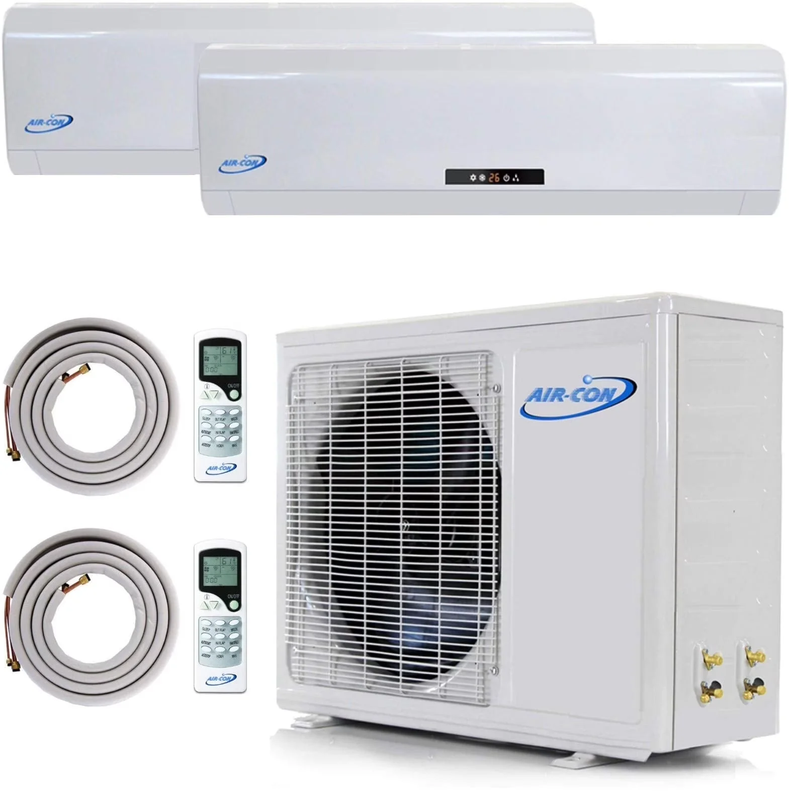 2 Zone Mini Split 9000 12000 Ductless Air Conditioner Pre-Charged Dual Zone 21 Seer Mini Split Includes