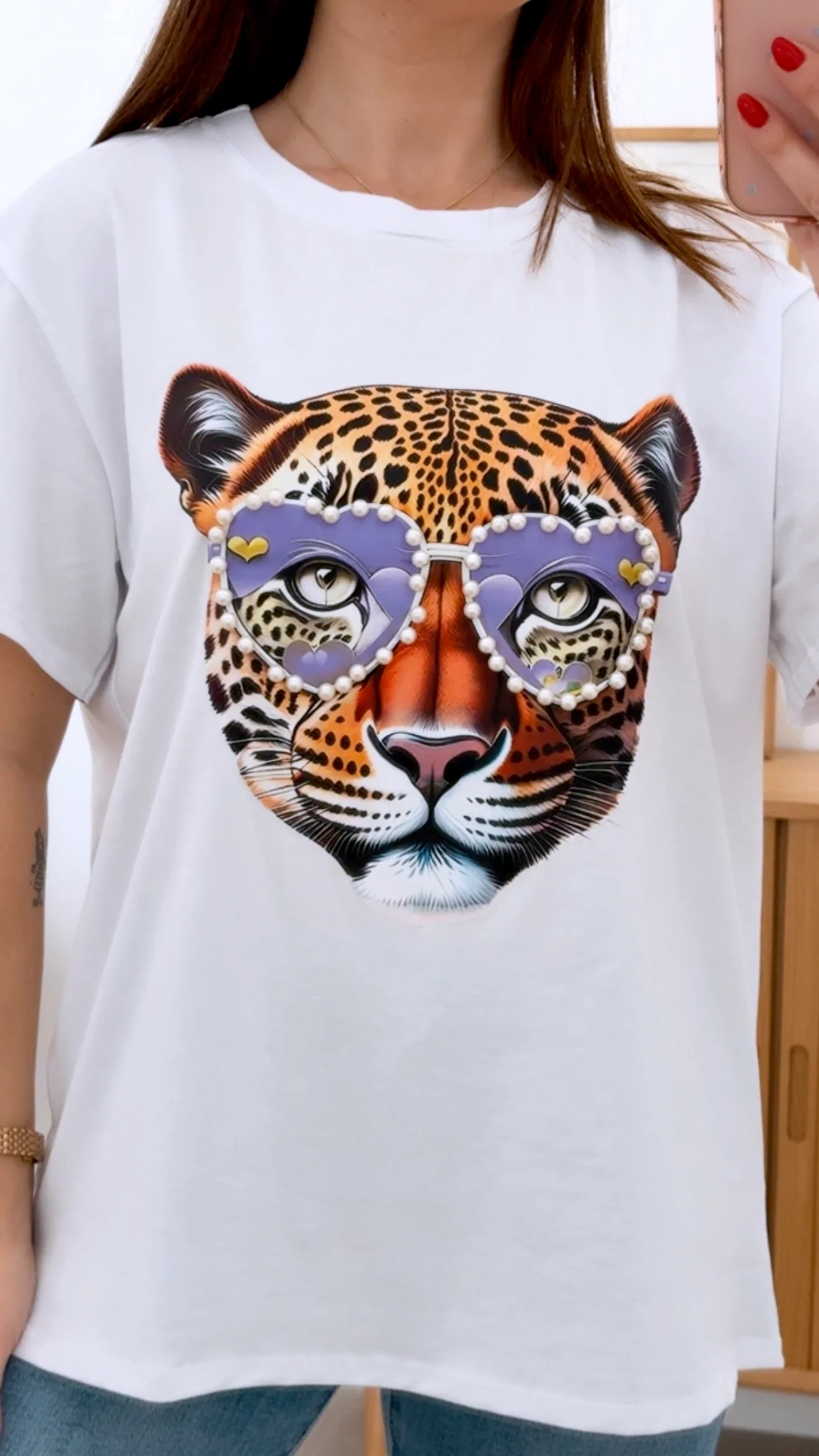 CAMISETA GAFAS PERLADAS