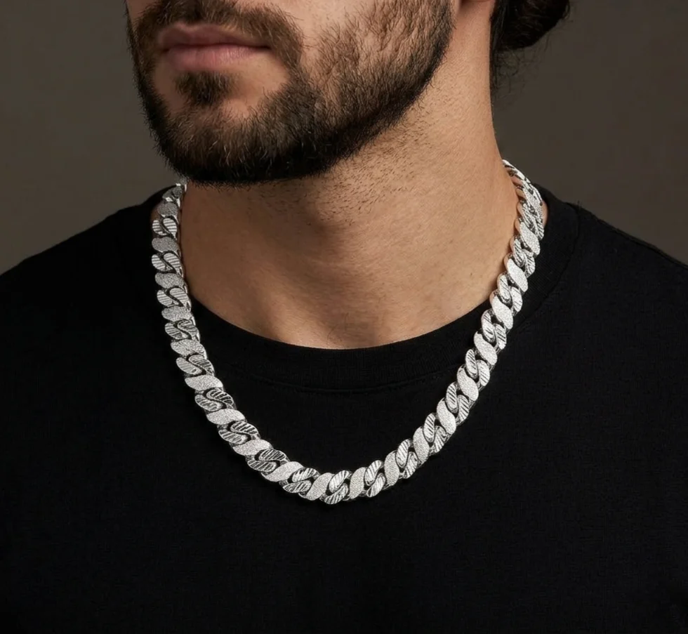Big Daddy 10MM Sandblast Diamond & Steel Iced Out Chain