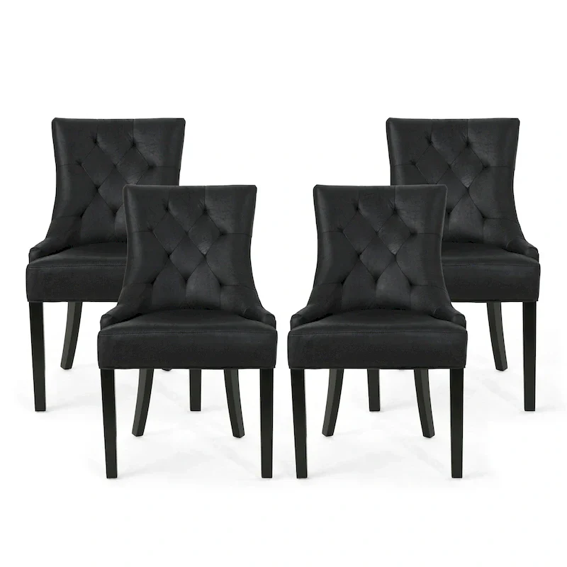Set of 4 Contemporary Tufted Dining Chairs - Hayden Collection by Christopher Knight Home