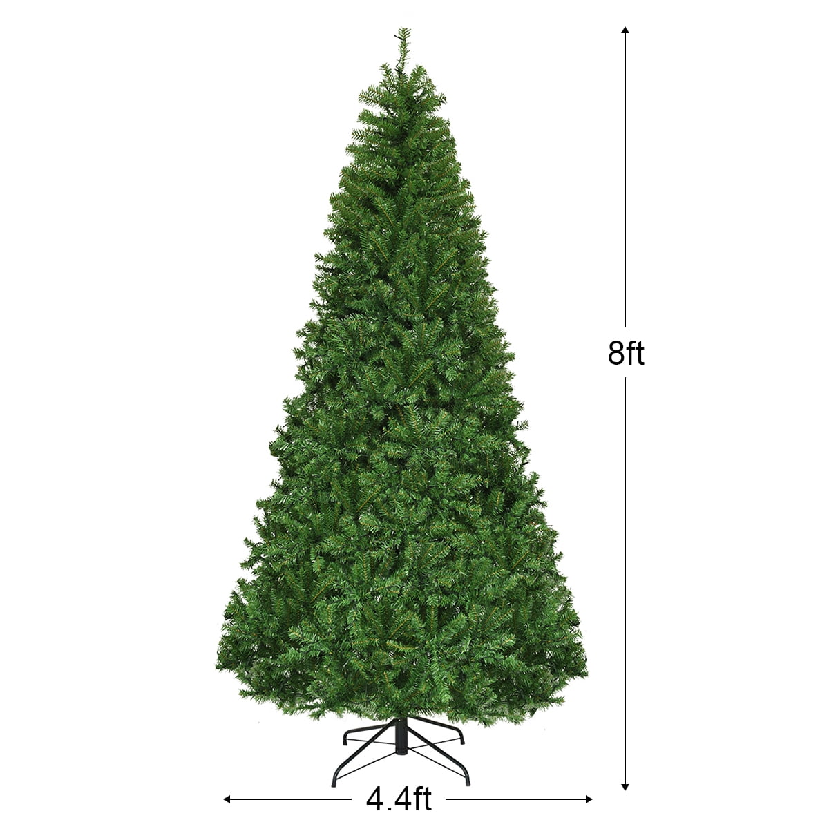 Costway 8Ft Pre-Lit Artificial Christmas Tree Hinged 750 LED Lights