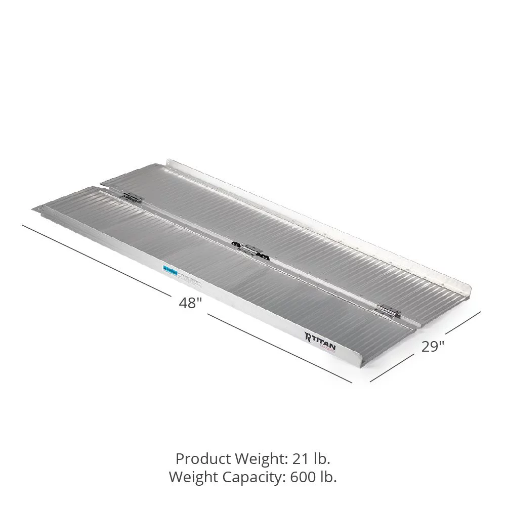 2025 Titan Ramps rampa plegable simple de 4 pies para silla de ruedas – capacidad de carga de 600 lb.