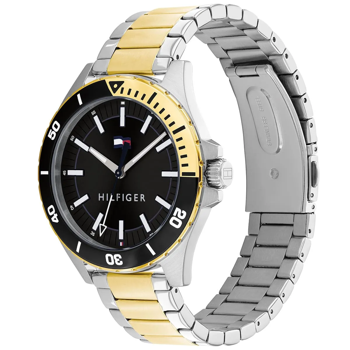 Tommy Hilfiger Baker Black Dial Two-tone Men's Watch - 1792013