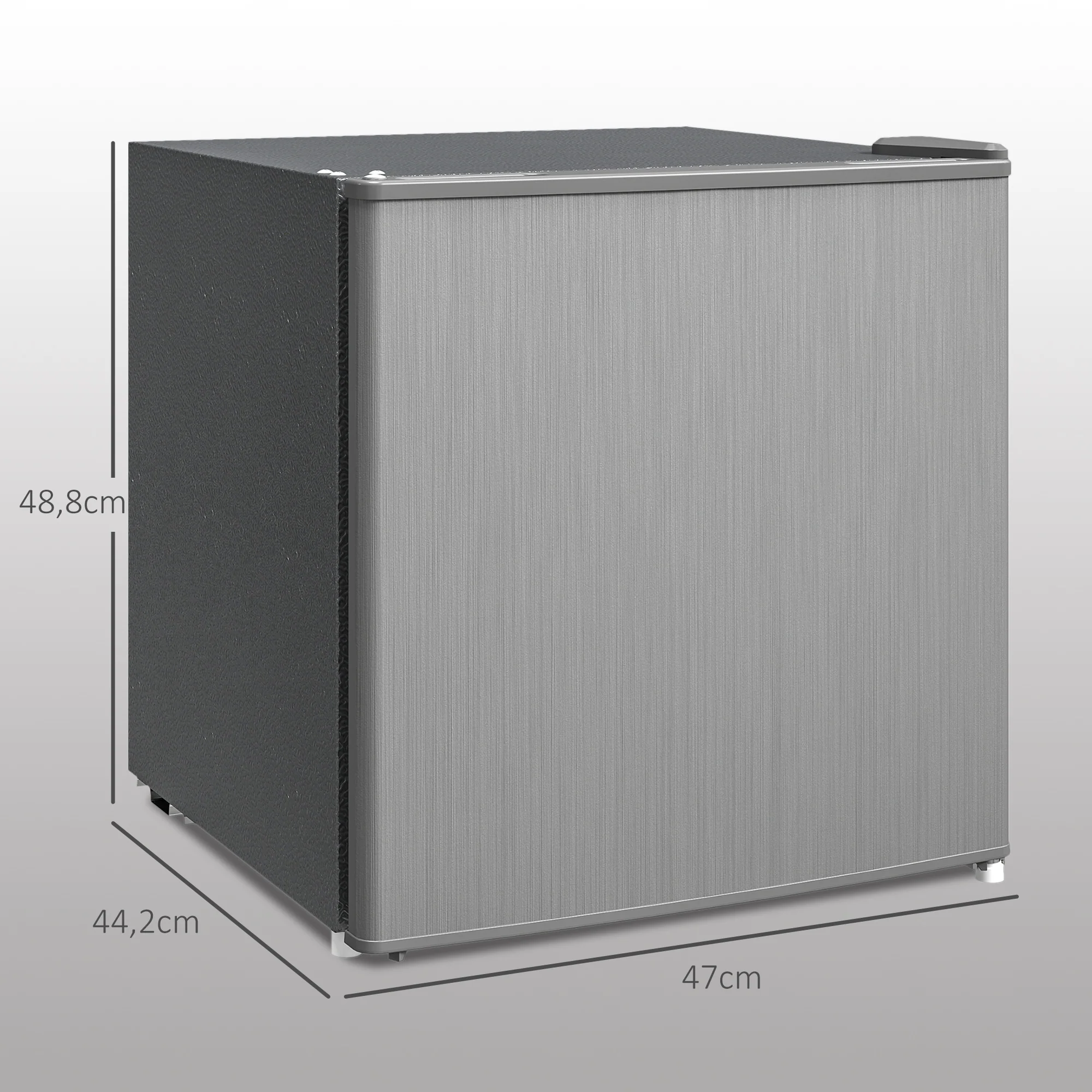 HOMCOM Mini-Vriezer 35 L, Electrische Vriesbox, Vrijstaand 161W, Mini Diepvrieskist 47 x 44,2 x 48,8 cm, Grijs