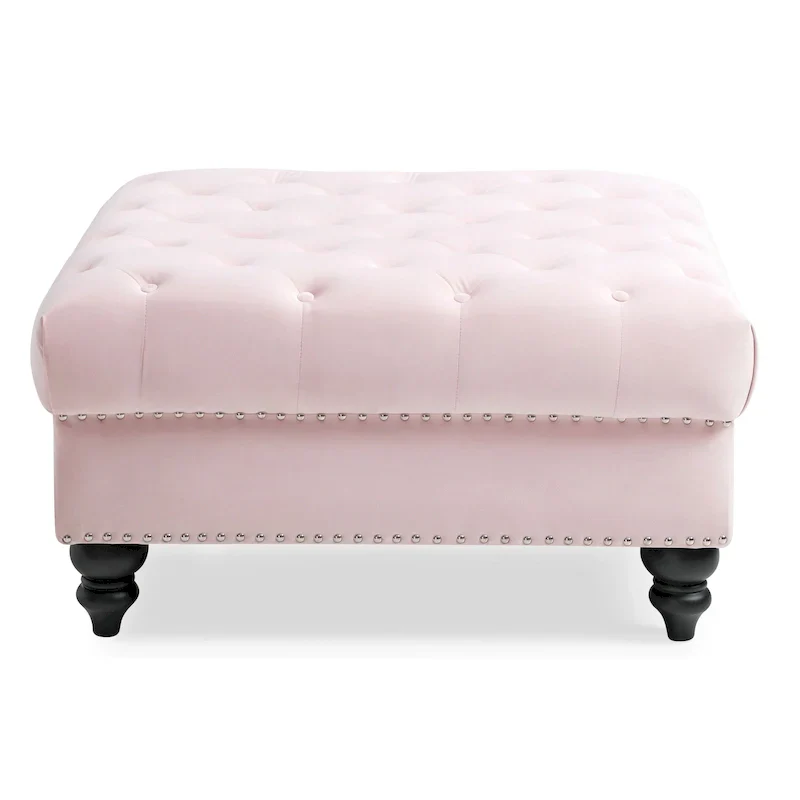 Luxurious Nola Velvet Tufted Extra-Large Ottoman