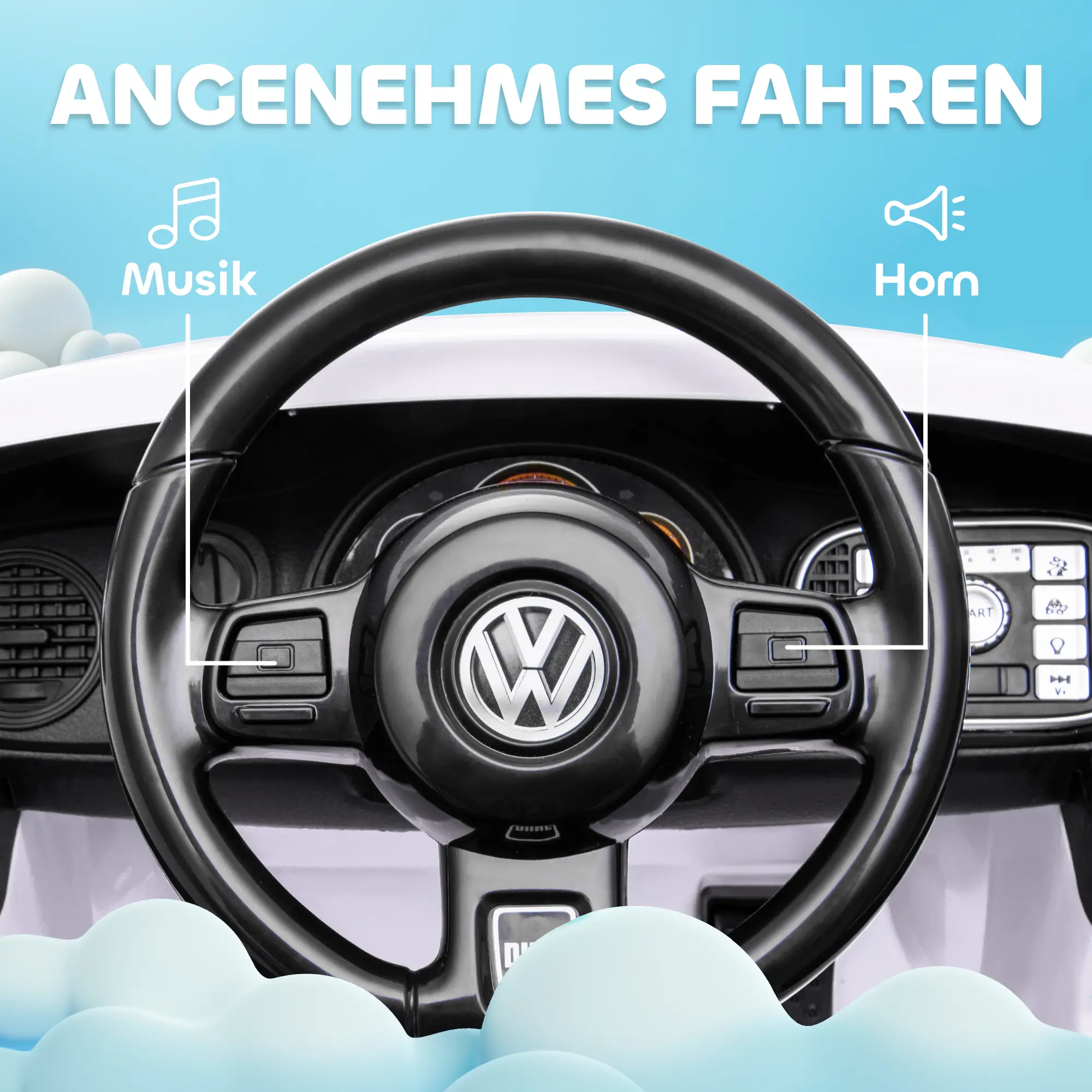 AIYAPLAY Kinder Elektroauto 12V mit Fernbedienung Weiß
