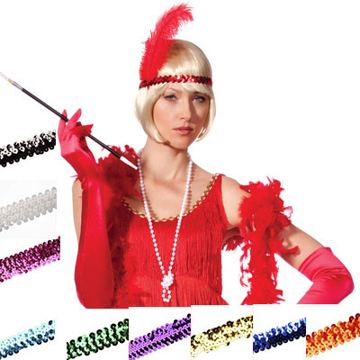 Flapper Headband | 1920's Accessories | 1920's Feather Headbands | 1718
